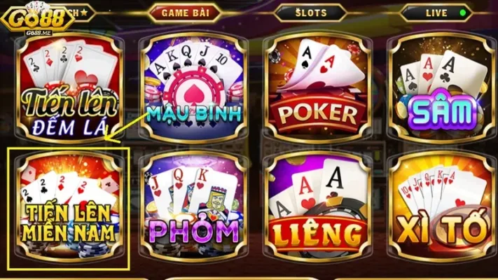 Tiến Lên Miền Nam Go88 - Trải Nghiệm Game Xanh Chín 4 Chọn đúng game ở sảnh Game bài cổng game