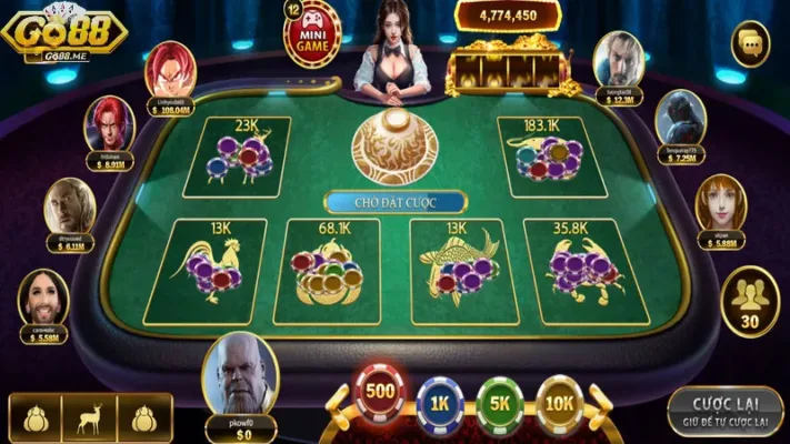 Trải Nghiệm Bầu Cua Tôm Cá Go88 Thử Vận May “Đổi Đời” 4 Giao diện ván chơi sống động với nhiều hội viên