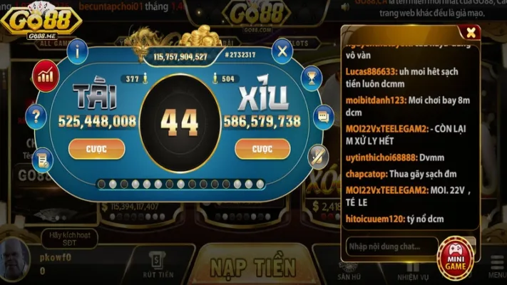 Kinh Nghiệm Chơi Tài Xỉu Online Go88 Thắng Nhanh Nhất 2 Giao diện ván chơi tài xỉu online siêu hot tại cổng game