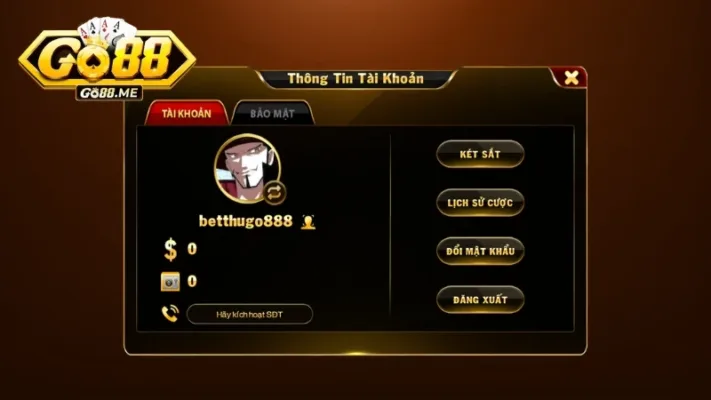 Rút Tiền Go88 - 3 Phương Thức Thanh Toán Tiện Lợi, Bảo Mật 4 Thông tin tài khoản rút tiền phải trùng khớp dữ liệu đã đăng ký tại cổng game