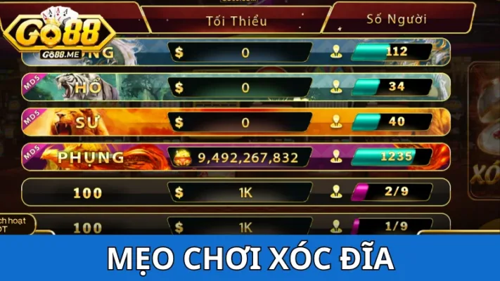 Xóc Đĩa Go88 - Vận may liền tay cho bạn! 4 Một số mẹo chơi Xóc Đĩa tại Go88 hiệu quả cần biết